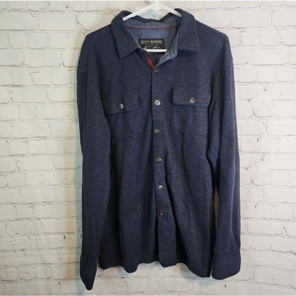 Men's Grizzly Mountain button-down shirt jacket, size Large